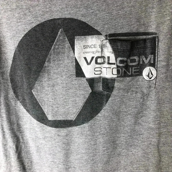 Mens Vintage Gray Volcom Stone short sleeve Tee - Picture 2 of 6